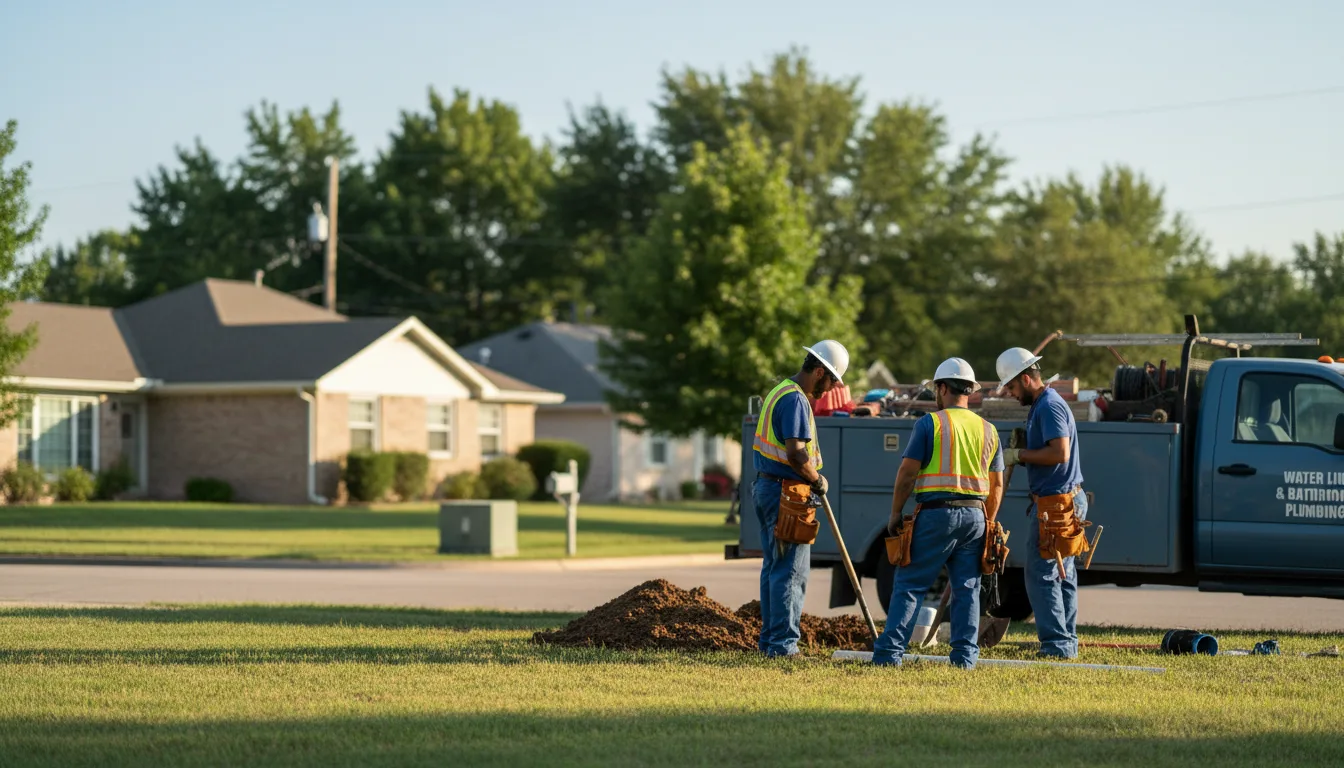Residential water line and bathroom plumbing service in Truesdale, IA